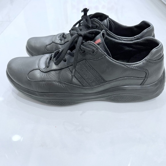 Prada Other - Prada Men's Black Leather Sneakers